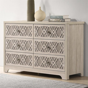 Cosona Home Azienda 6-Drawer Engineered Wood Dresser in Dusty Gray/Oak