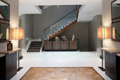 Design ideas for an expansive contemporary entry hall in London.