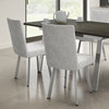 Amisco Della Extendable Dining Table, Dark Grey Birch Veneer / Glossy Grey Metal