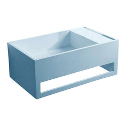 ADM Bathroom Design - ADM Rectangular Wall Mounted Sink, White, 20", Matte White - Bathroom Sinks