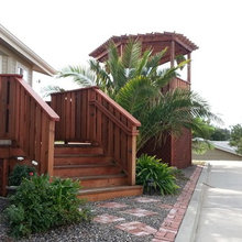 3-Level Redwood Deck with Pergola