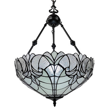 Tiffany Style 2 Light Vintage Pendant Lamp 18" Wide