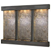 Deep Creek Falls Wall Fountain, Blackened Copper, Green Featherstone, Square Fra