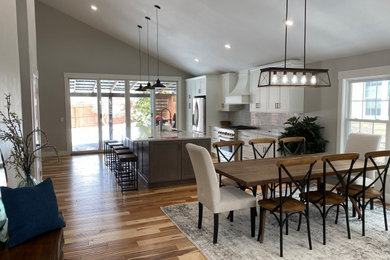 Transitional dining room photo in Denver