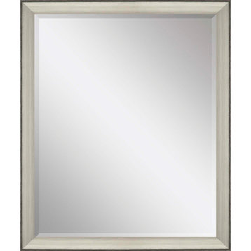 Framed Beveled Mirror, Metallic, 26"x32"