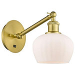 Innovations Lighting - Innovations Lighting 317-1W-SG-G91 Fenton, 1 Light Wall In Art Nouveau S - The Fenton 1 Light Sconce is part of the BallstonFenton 1 Light Wall  Satin GoldUL: Suitable for damp locations Energy Star Qualified: n/a ADA Certified: n/a  *Number of Lights: 1-*Wattage:100w Incandescent bulb(s) *Bulb Included:No *Bulb Type:Incandescent *Finish Type:Satin Gold