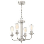 Craftmade Lighting - Craftmade Lighting 53054-BNK Bridgestone - Four Light Convertible Semi-Flush Mou - Inspired by the architectural details of iconic brBridgestone Four Lig Brushed Polished Nic *UL Approved: YES Energy Star Qualified: n/a ADA Certified: n/a  *Number of Lights: Lamp: 4-*Wattage:100w E27 bulb(s) *Bulb Included:No *Bulb Type:E27 *Finish Type:Brushed Polished Nickel
