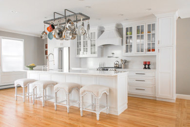 Example of a beach style kitchen design in Providence