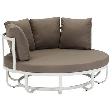 Naples Daybed, White Frame Grey Fabric
