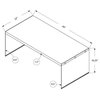 Coffee Table, 44"L, Tempered Glass, Brown