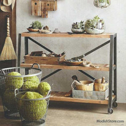 Roost Boatwood Low Shelf On Casters - SKU: F768 - Console Tables