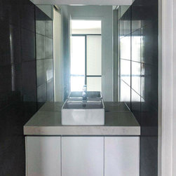 White Lacquer Cabinets for A Melbourne Villa - Bathroom Cabinets