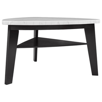 Steve Silver Carrara White Marble Top Counter Height Table In Ebony CR630MTL