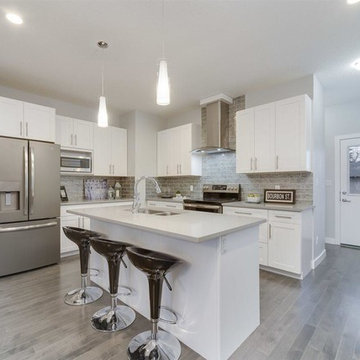 White Shaker Cabinet with Sky Grey Quartz