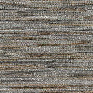 Brewster Natural Grasscloth Wallpaper SHANDONG SLATE RAMIE, 75 Sq.ft Double Roll