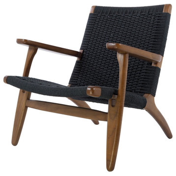 Solid Papercord Easy Chair, Walnut, Black