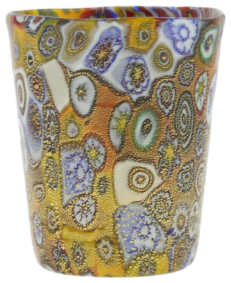 Pendentif Verre De Murano Millefiori Dans Cadre Argenté 23mm - Bijou Artisanal Vénitien Fait Main