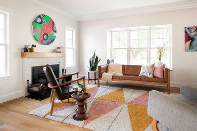 Living room - transitional living room idea in Boston