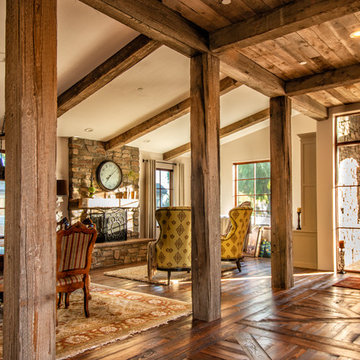 weathered timbers and natureaged ceiling and siding