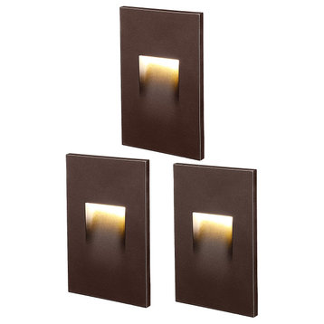 3 Pack 120V LED Step Lights, Dimmable, 3000K Warm White, Oil Rubbed Bronze