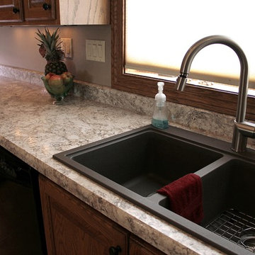 Realistic Granite Patterned Laminate Countertops in a Traditional Fargo Kitchen