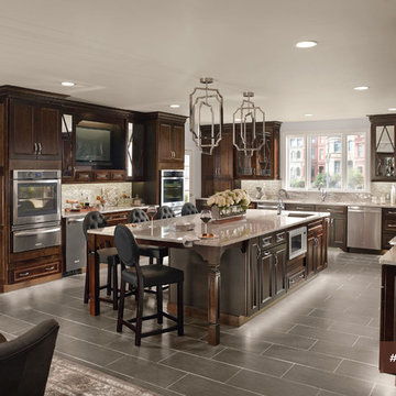 KraftMaid: Traditional Kitchen with Dark Kitchen Cabinets