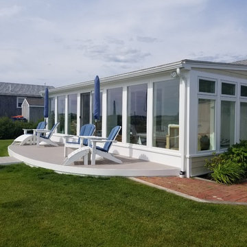 Waterfront Sunroom Features Harvey Windows & AZEK Decking, Fairhaven, MA