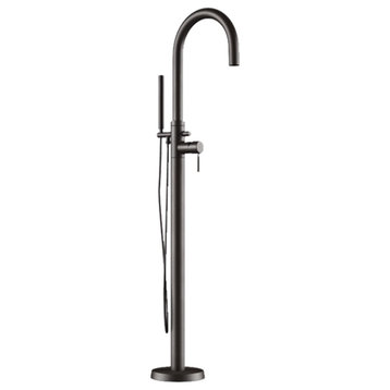 Modern Freestanding Faucet, Shower Wand, Polished Chrome