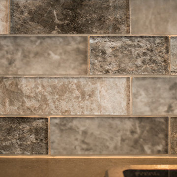 Transitional White Kitchen, Bar & Laundry