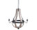 6-Light Wood amd Metal Chandelier, Gray