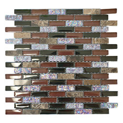 Volcano and Sprinkles Crystal Glass Mosaic Tile Brick Pattern (Glossy&Matte) - Home Decor