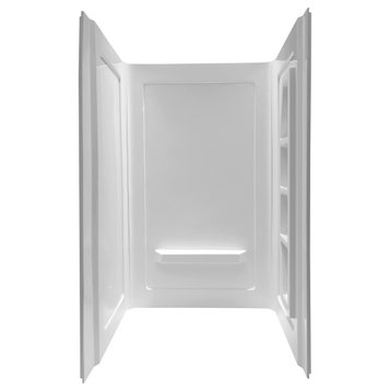 ANZZI Rose 48"x36"x74" DIY Friendly Alcove Shower Surround, White