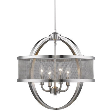 Colson 4-Light Chandelier With Shade, Pewter