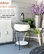 32" Tall Outdoor Antique Metal Sink Water Fountain and Stand, White