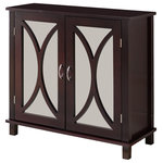 Pilaster Designs - Luke 2 Door Entryway Accent Display Cabinet With Storage Shelf, Espresso Wood - Description: