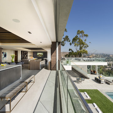 Los Tilos Hollywood Hills modern home open air luxury kitchen