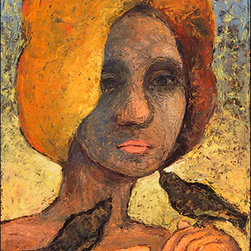 Woman With Birds - Paintings