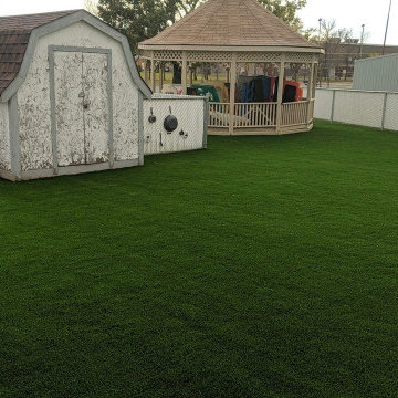 Synthetic Artificial Turf Grass Playground Transformation Medicine Hat 2018