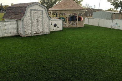 Synthetic Artificial Turf Grass Playground Transformation Medicine Hat 2018