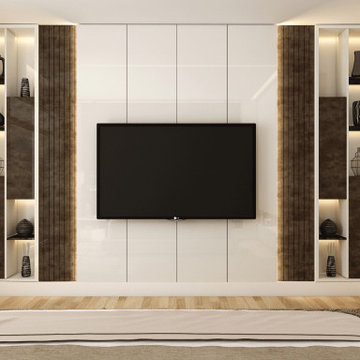 Wall Mounted TV Units White & Display Cabinet Supplied by Inspired Elements