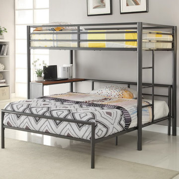 Gunmetal Twin over Full Workstation Loft Bed
