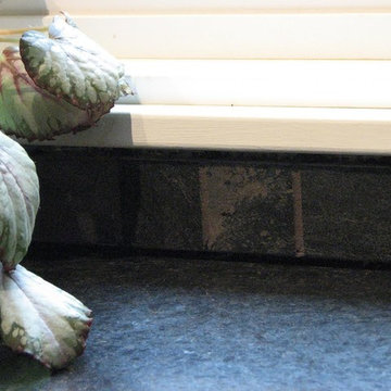 2 inch accent tiles replaces typical apron under window sill