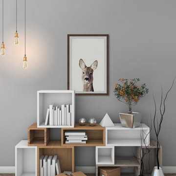"Kangaroo Close-up" Framed Painting Print