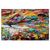 Abstract Lion Area Rug, 72.5"x52.5"