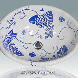 Hand Painted Drop-in Sinks by Atlantis Porcelain Art - Products