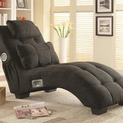 Coaster 550016 Upholstered Chaise with Speakers and Bluetooth - Living Room Chairs