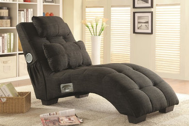 Coaster 550016 Upholstered Chaise with Speakers and Bluetooth