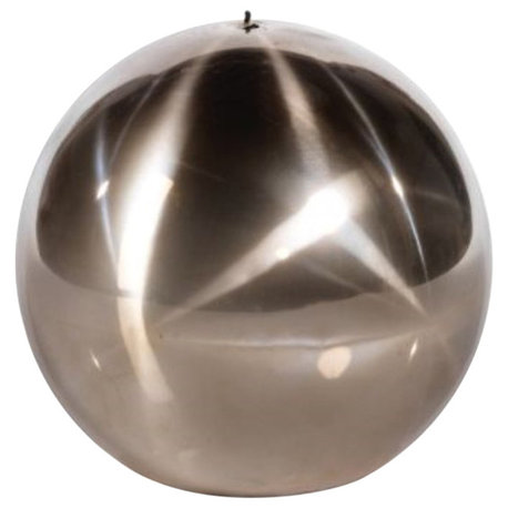 6" Tall Candle, Ball Shaped, Titanium Gold