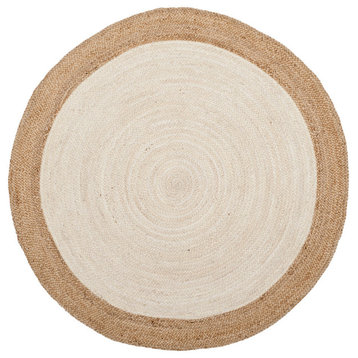 Safavieh Natural Fiber Collection NF801 Rug, Ivory/Natural, 5' Round