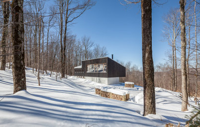 New York Houzz: Pattern and Soaring Ceilings in a Mountain Home